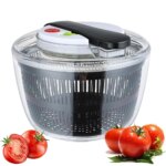 3L Salad Spinner Large Salad Sowl With Lid One-handed Easy Press Salad Spinner Washer Dryer Drainer Mixer