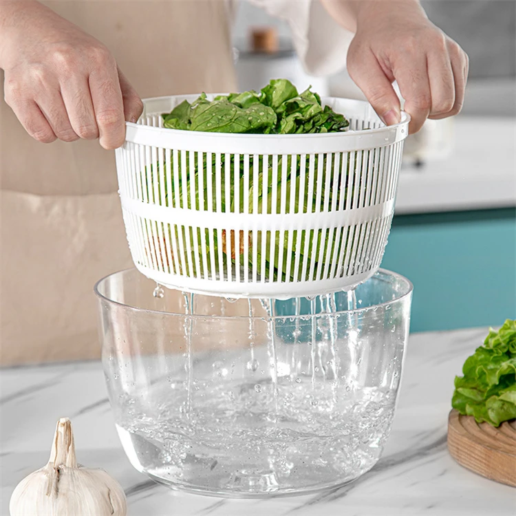 3L Salad Spinner Large Salad Sowl With Lid One-handed Easy Press Salad Spinner Washer Dryer Drainer Mixer 3L Salad Spinner Large Salad Sowl With Lid One-handed Easy Press Salad Spinner Washer Dryer Drainer Mixer