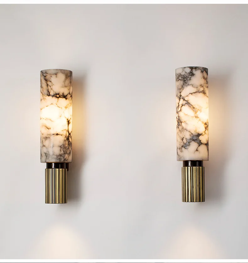 Modern Luxury Natural Marble Wall Lamp Living Room Bedside Bedroom Decoration LED Light Fixtures Vintage Sconce Home-appliance