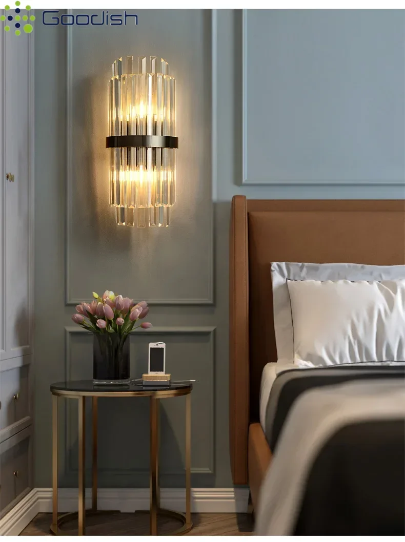 Modern Simplicity Luxury Golden Multi-shape Crystal LED Floor Lamps Art Creative Lights for Bedroom Home Decoration Chandelier