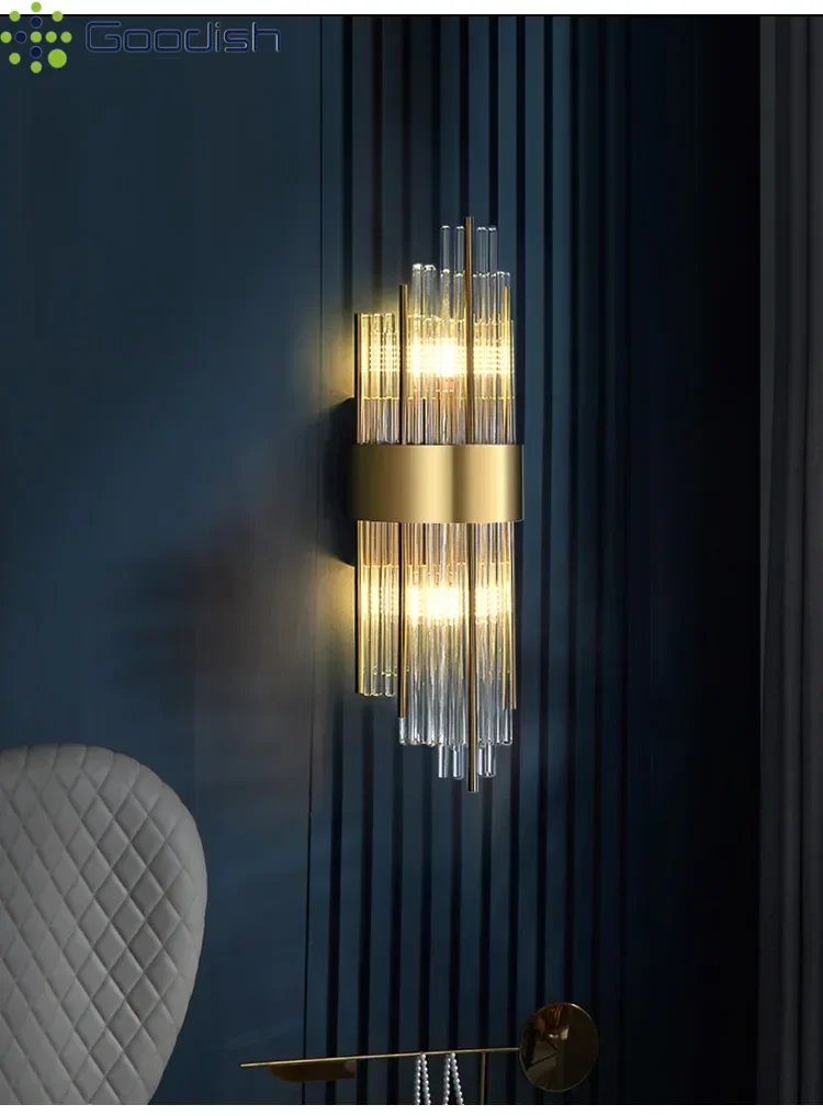 Modern Simplicity Luxury Golden Multi-shape Crystal LED Floor Lamps Art Creative Lights for Bedroom Home Decoration Chandelier