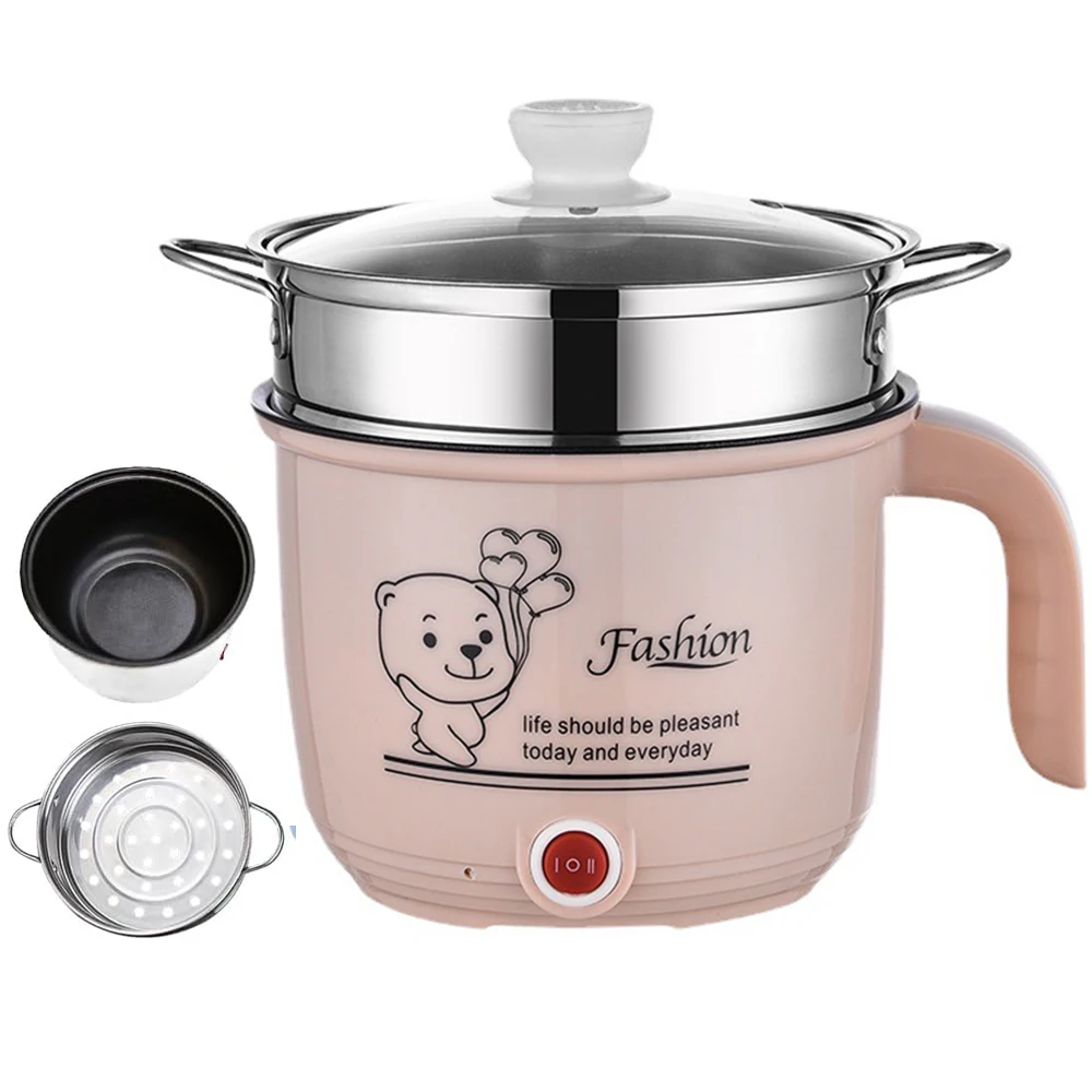 220V Electric Rice Cooker With Stainless Steel Steamer Multifunctional Kitchen Cooking Pot Non-stick Pan Hot Pot BBQ Home Use