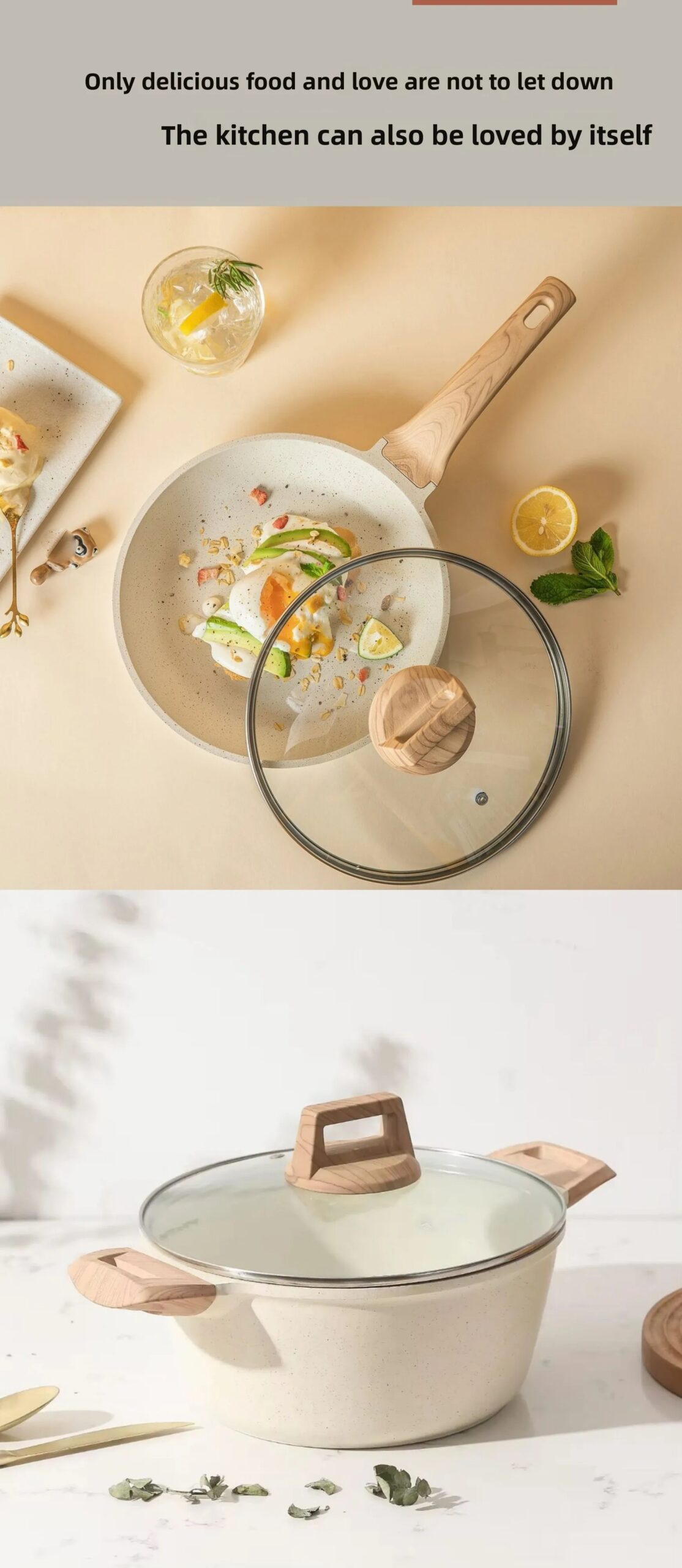 12-Piece Granite Coated Set - Marble Non-Stick Skillet/Saucepan, Cooking Pot Collection for Home