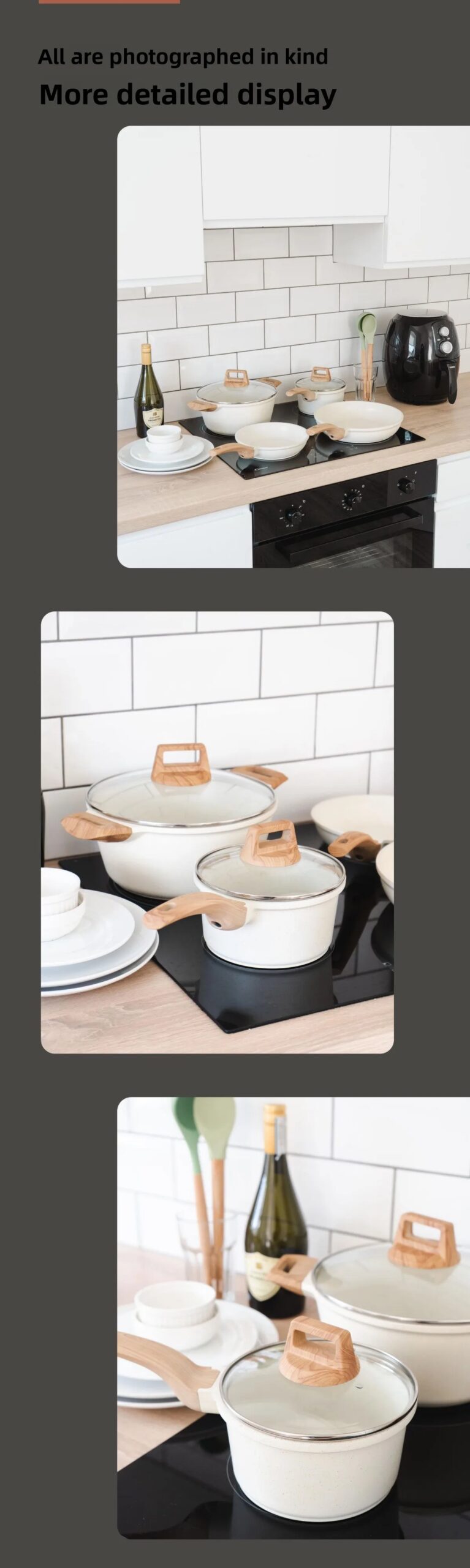 12-Piece Granite Coated Set - Marble Non-Stick Skillet/Saucepan, Cooking Pot Collection for Home