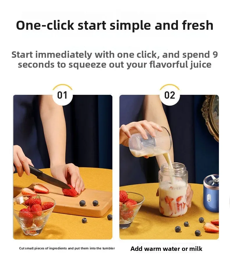 Portable Fruit Juice Blenders Summer Personal Electric Mini Bottle Home USB 6 Blades Juicer Cup Machine For Kitchen