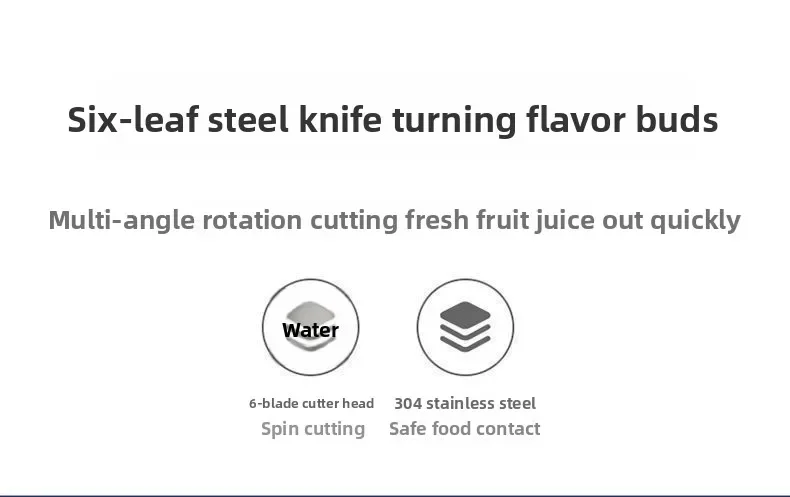 Portable Fruit Juice Blenders Summer Personal Electric Mini Bottle Home USB 6 Blades Juicer Cup Machine For Kitchen