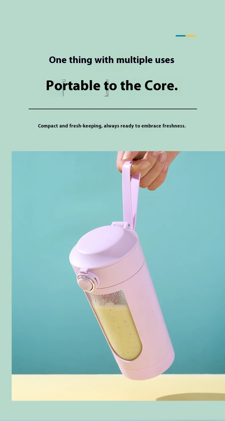 New Portable Electric Juice Blender Cup 700ML 12-Blade Powerful Motor Juicing Cup Household Travel Rechargeable Juice Bottle