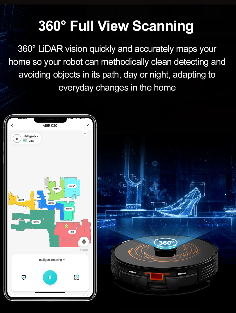 Robot Vacuum Cleaner K30 Self-cleaning dustbin, Dual Laser,UV Spot Cleaning,240mins Runtime, Auto Smart Carpet Floor Washing Robot Vacuum Cleaner K30 Self-cleaning dustbin, Dual Laser,UV Spot Cleaning,240mins Runtime, Auto Smart Carpet Floor Washing