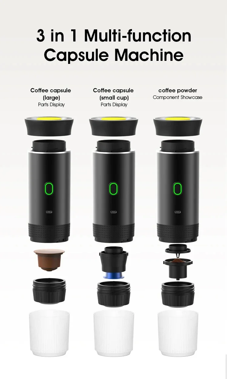 Xiaomi Electric Coffee Making Machine Wireless Type-C Rechargeable 3 in 1 Portable Coffee Makers Multiple Modes Household Travel