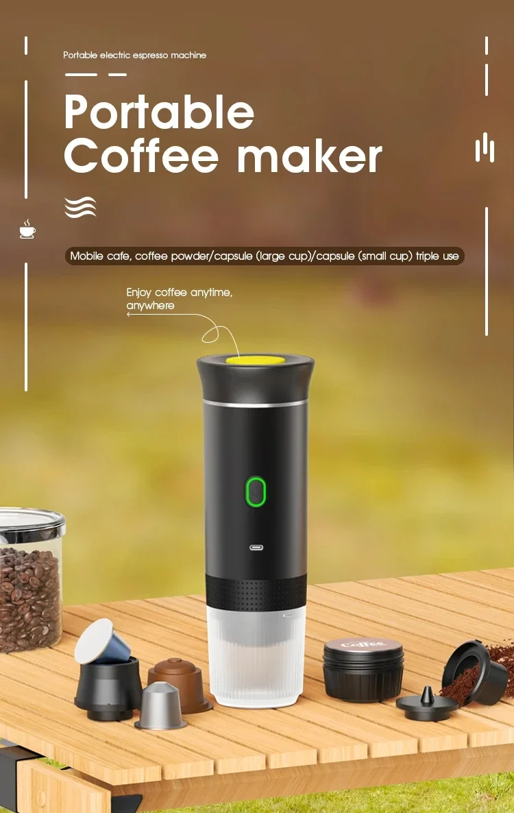 Xiaomi Electric Coffee Making Machine Wireless Type-C Rechargeable 3 in 1 Portable Coffee Makers Multiple Modes Household Travel